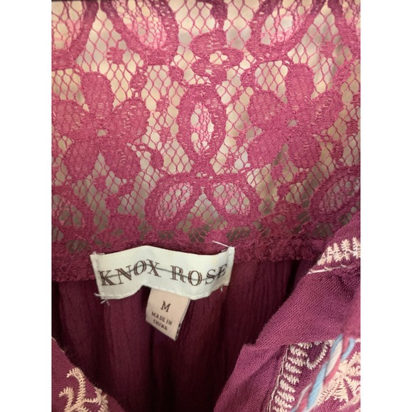 Knox Rose Embroidered Tunic Dress Purple Bohemian Lace Womens‎ Size M - Picture 2 of 4